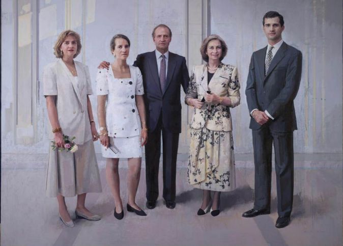 La Familia de Juan Carlos I (1994-2014). Óleo sobre lienzo. 300 x 339,5 cm. © Patrimonio Nacional © Antonio López. VEGAP. Madrid, 2014.