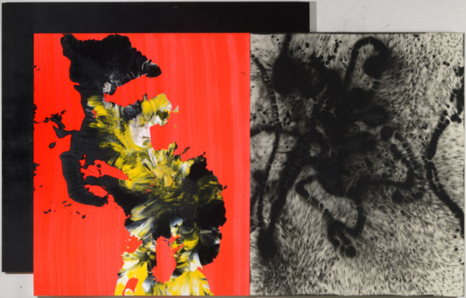 Obra de Ed Moses (2008), pintor norteamericano presente en la última exposición de Roberto Polo