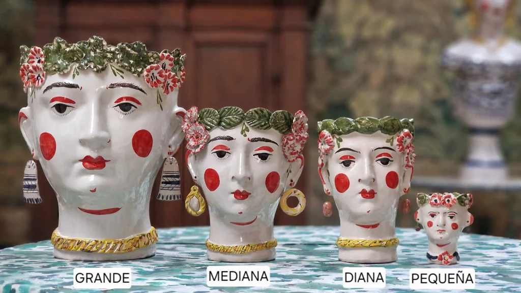 cabezas recipiente de cerámica